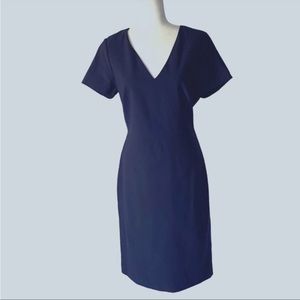 J. Crew Wool Short Sleeve Classic Blue Dress SZ 10